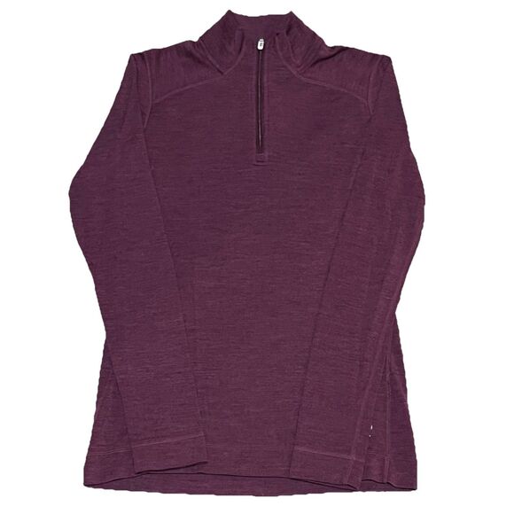 Smartwool Merino 250 Wool Base Layer Pullover 1/4 Zip Top Purple Women’s Small - Picture 1 of 9